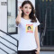 韩版印花圆领T恤女短袖夏新款弹力修身显瘦1 T604 XL