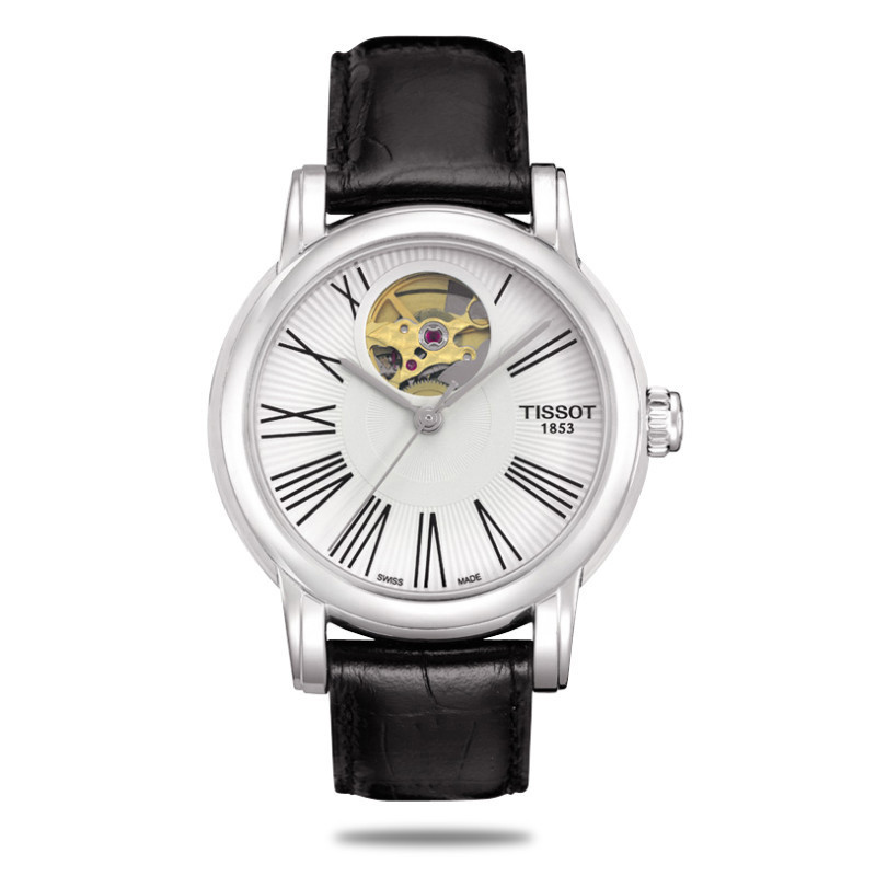 天梭(TISSOT)手表 心媛系列钢带机械女表 时尚优雅女士皮带手表T050.207.36.017.00 T050.207.16.033.00