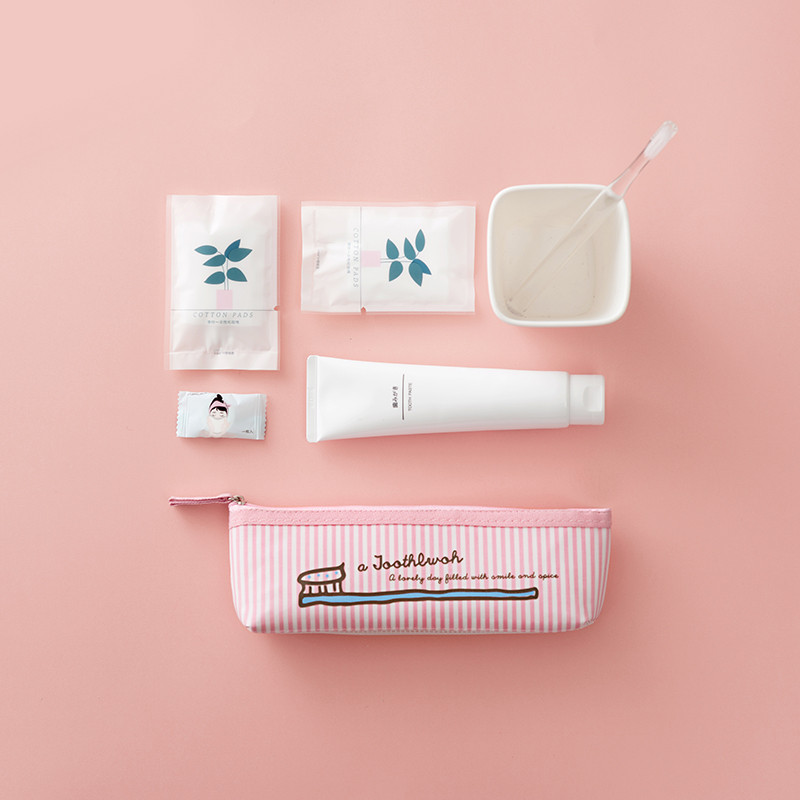 旅行出差户外用便携牙刷收纳包 旅游收纳整理镂空洗漱包 粉色