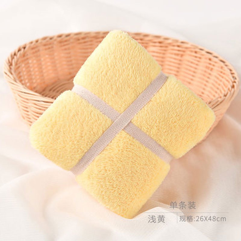 儿童毛巾洗脸成人小毛巾男女宝宝方巾家用女士面巾四季通用简约小清新孕婴童毛巾小孩床上用品 童巾/浅黄
