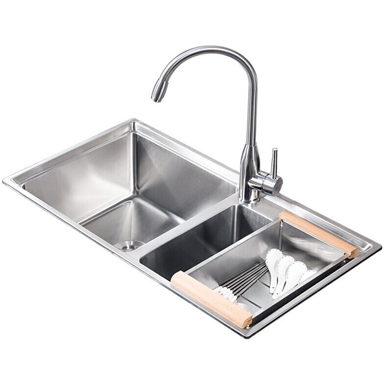 箭牌（ARROW） 箭牌 手工槽水槽双槽套餐一体成型304不锈钢洗碗水池厨房洗菜盆 手工水槽 AEHS794402F