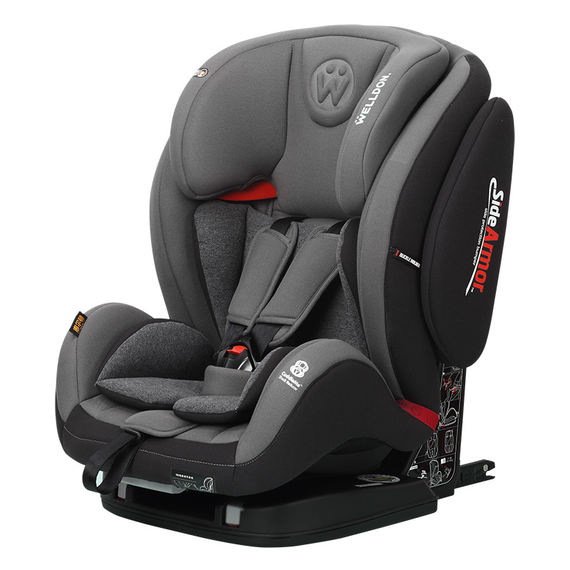 【苏宁自营】惠尔顿（welldon）汽车儿童安全座椅ISOFIX接口全能盔宝TT（9个月-12岁） 灰色