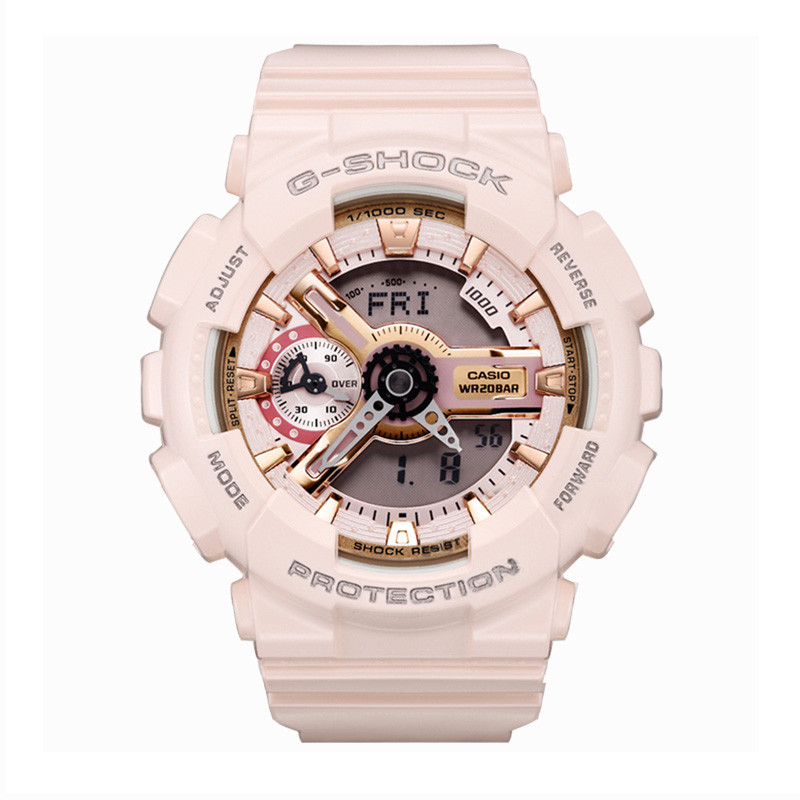 Casio/卡西欧手表 G-SHOCK系列 粉色电子女士手表 GMA-S110MP-4A1
