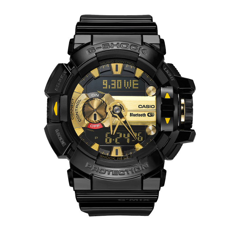 卡西欧(CASIO)手表G-SHOCK系列 200米防水 双显大表盘电子男士手表GBA-400-1A9 GBA-400-1A9