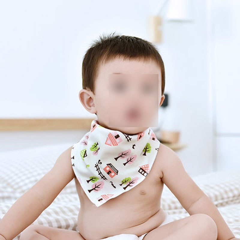 婴儿口水巾宝宝三角巾春夏棉质双层新生儿儿童围嘴兜秋冬男宝宝女宝宝可爱卡通四季通用儿童围巾 男宝宝十条装（颜色随机） 适用0-4岁