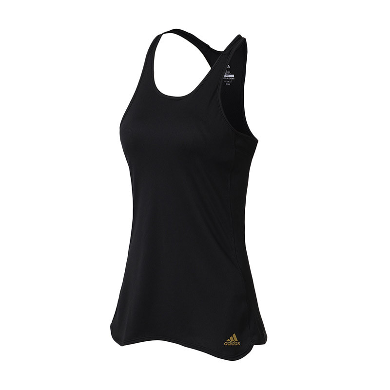 adidas阿迪达斯女子背心2018新款跑步健身休闲运动服CF2112 XL CF2112黑+金met.