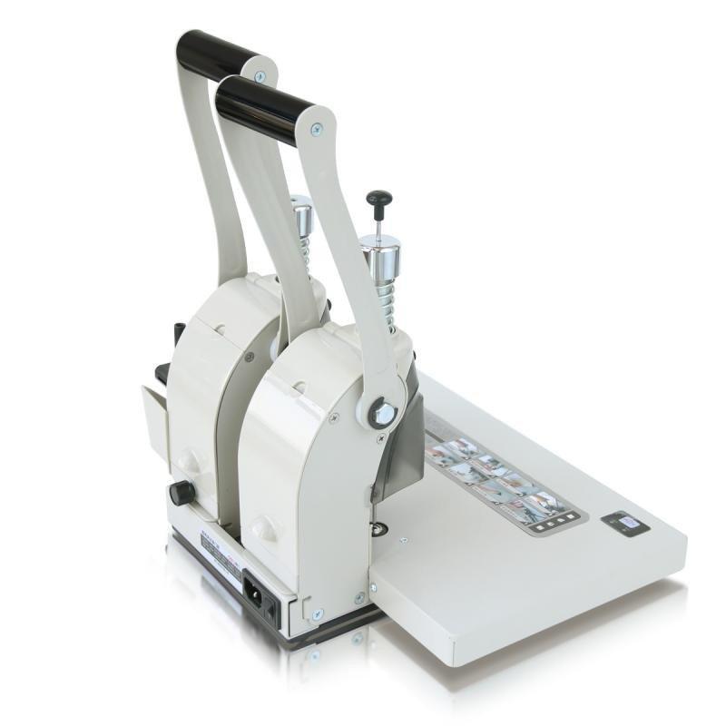 得力电动财务凭证封面装订机3875会计电动热熔装订手动铆管打孔装订机