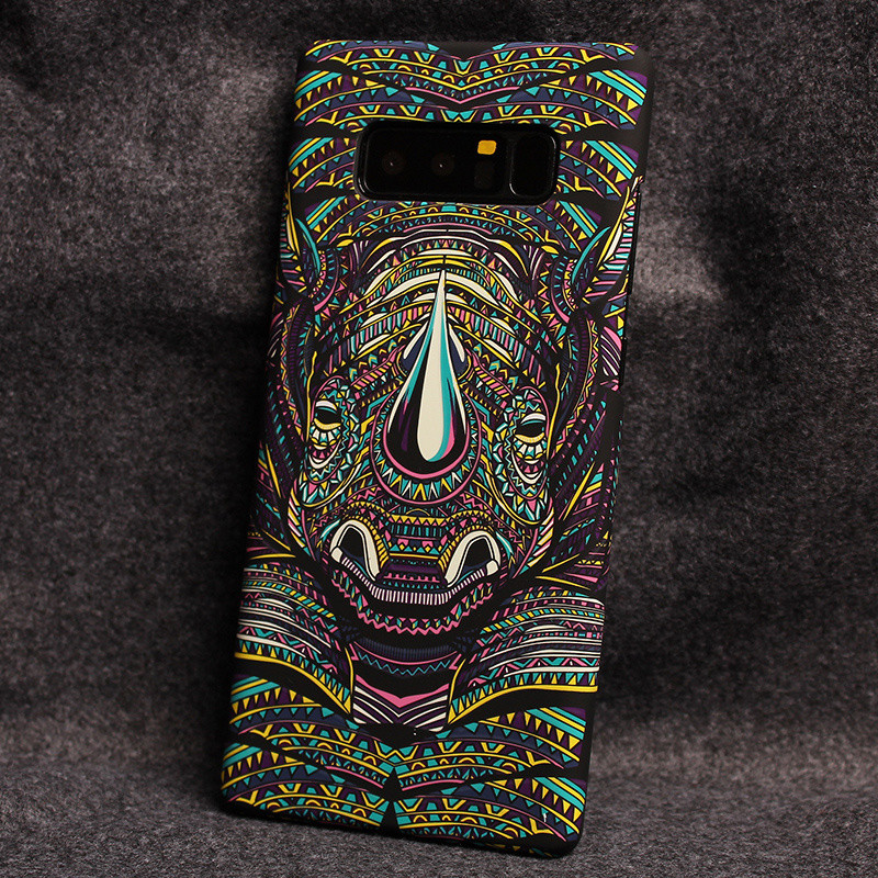 魅爱琳 三星Galaxy Note8手机壳 夜光卡通动物 N9500保护套外壳 磨砂硬壳 轻薄创意潮壳半包 犀牛