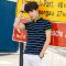 韦斯普 2018夏季新款纯棉男士短袖条纹POLO衫文艺港风修身翻领T恤保罗衫MD1736 XXL 蓝黄色