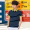 韦斯普 2018夏季新款纯棉男士短袖条纹POLO衫文艺港风修身翻领T恤保罗衫MD1736 XXL 蓝黄色