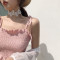 2018夏季新款荷叶边外穿吊带上衣修身性感内搭短款背心打底衫女装 均码 粉色