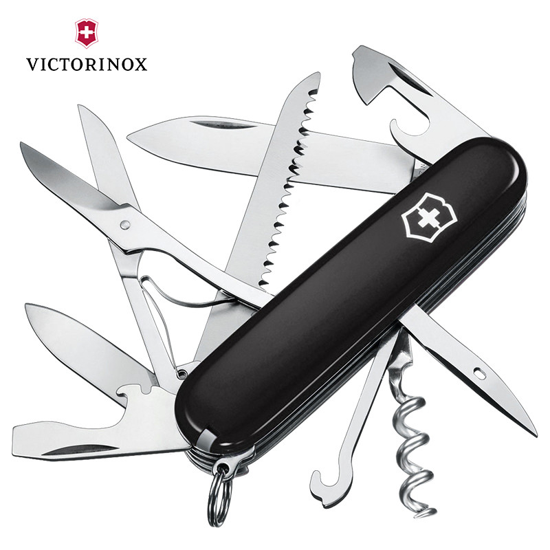 Victorinox维氏瑞士军刀 原装正品进口瑞士军刀多功能刀具黑色猎人1.3713.3不锈钢刀具水果刀便携