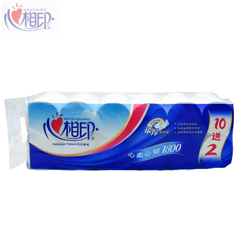 心相印（Mind Act Upon Mind）RW912心柔系列无芯短卷纸150g/卷 12卷