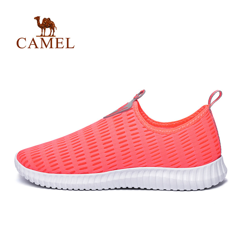 CAMEL骆驼户外徒步鞋 男女轻便网鞋透气旅游户外休闲鞋 A813036121，亮桔，女款 38码