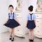六一儿童背带裤演出服装女合唱服小学生校服套装幼儿朗诵表演服男可爱小清新萌趣婴童表演服 110cm 蓝色公主裙