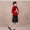 儿童小朋友学生装女合唱服青少年毕业季摄影服装中山装表演服男童通用套装简约婴童套装 110cm 粉红色-上衣+裙子
