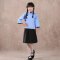 儿童小朋友学生装女合唱服青少年毕业季摄影服装中山装表演服男童通用套装简约婴童套装 110cm 粉红色-上衣+裙子