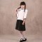 儿童小朋友学生装女合唱服青少年毕业季摄影服装中山装表演服男童通用套装简约婴童套装 110cm 白色女装（上衣+裙子）
