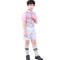六一学生合唱服幼儿园小朋友表演服装儿童小男孩演出服男童舞蹈服通用套装简约婴童套装 130cm 男紫色亮片背带裤