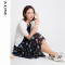 Aline/阿莱2018夏季新款时尚百搭薄款针织衫 白底黑边五分袖外套 AHZ2089 XL 白色