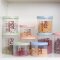 潘西厨房可叠加塑料密封罐食品收纳盒五谷杂粮储物罐零食干货收纳罐子 小号蓝色