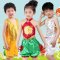 六一儿童节表演服幼儿舞蹈服装男童腰鼓少儿幼儿园小朋友女童演出服通用简约小清新婴童套装 110cm 绿肚兜+绿裤子