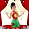 六一节儿童演出服幼儿园舞蹈服装男童女童腰鼓肚兜表演服饰萌趣创意可爱亮片儿童表演舞台服 120cm 红肚兜+绿裤子