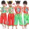 六一儿童节表演服装京剧说唱脸谱幼儿园戏曲舞蹈演出服男女可爱创意儿童舞台演出服套装 100建议身高85-95cm 男款红衣+绿裤