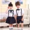六一儿童背带裤演出服装男女童中小学生诗歌朗诵大合唱幼儿园校服通用套装简约小清新婴童套装 130cm 款式三：男孩