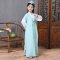 儿童三字经弟子规国学书童演出服男女童古装汉服古代舞台表演服装春秋夏季女孩子古装裙子 170cm 浅绿女款