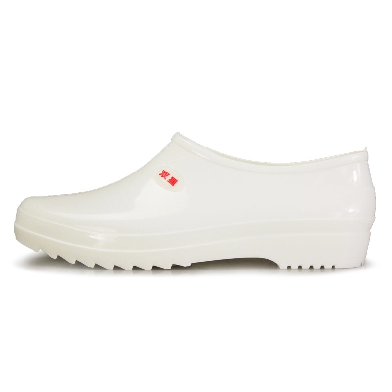 DOUBLESTAR双星食品雨鞋男元宝口春秋轻便短筒雨靴胶鞋塑胶底防水鞋白色 DSA101/820 白色男-新款 36码