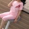 女童夏装两件套中大童小女孩衣服休闲运动套装儿童短袖童装夏简约小清新婴童短袖上衣和裤子套装 120号适合110-120 浅紫色