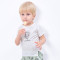 婴姿坊男女童夏季圆领短袖休闲可爱透气纯色上衣T恤 120cm 米白