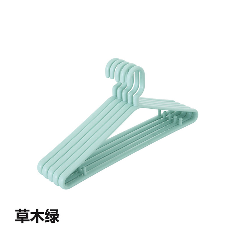 汇丰信佳 成人衣架宽肩无痕晾衣架塑料衣撑衣挂钩晾衣服衣架子厚 草木绿-10个