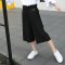 女童裤子夏季儿童夏装韩版七分裤休闲裤中大童阔腿裤简约小清新婴童裤子小女孩夏装裤子 160cm 黑色