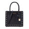 Michael Kors/迈克·科尔斯 小号五角星星女士牛皮铆钉锁头托特单肩 黑色 黑色