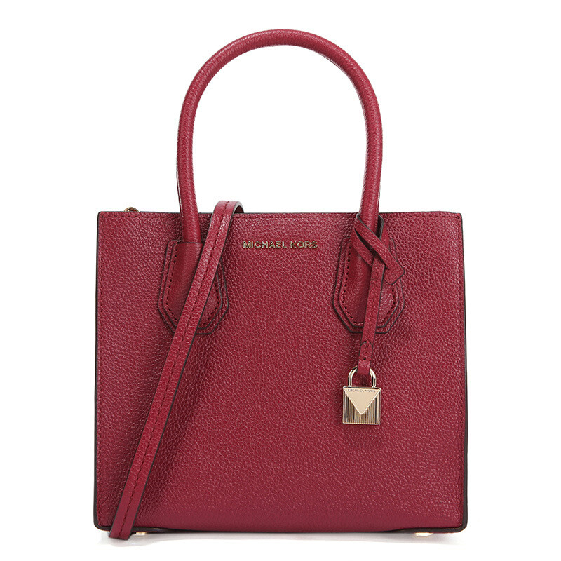 迈克·科尔斯(MICHAEL KORS) Mercer中号编织手袋 女士单肩手提包桑椹红色色 桑椹红色