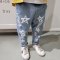 男童牛仔裤春夏款2018夏季1-3-5岁宝宝裤子薄款破洞长裤韩版潮男孩子夏季牛仔裤 80cm 蓝色