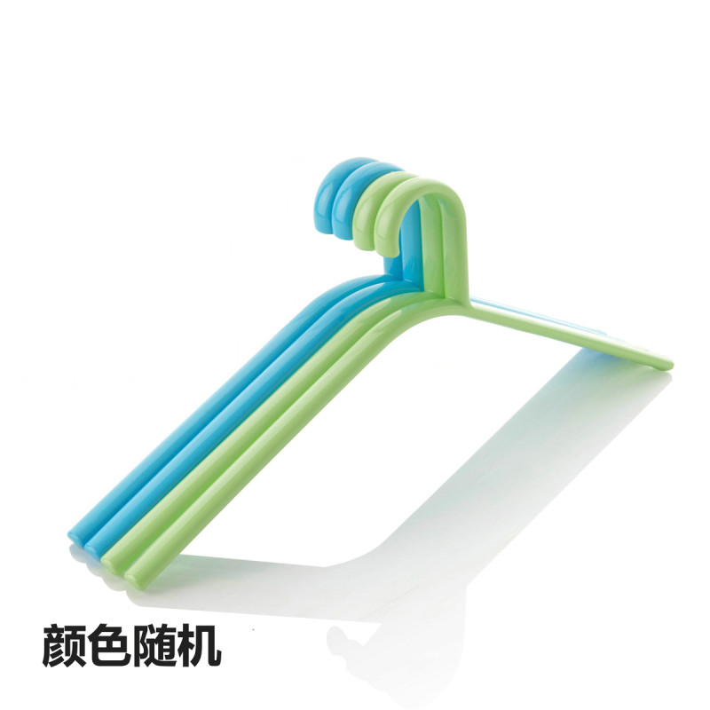汇丰信佳春夏秋季创意三角晾晒无痕塑料衣架衬衫t恤衣架40.5cm 随机颜色-10个
