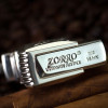 zorro佐罗打火机防风个性创意手枪煤油火机送男友 铬间黑+银