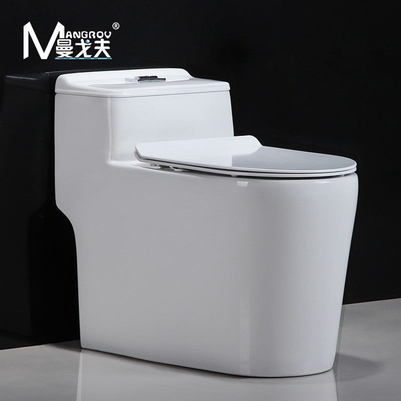 曼戈夫卫浴（MANGROV）马桶大冲力大口径连体虹吸式坐便器家用地排节水静音座便器 250/350/400/300MM 白色脲醛盖板【包安装】【送货入户】 350MM
