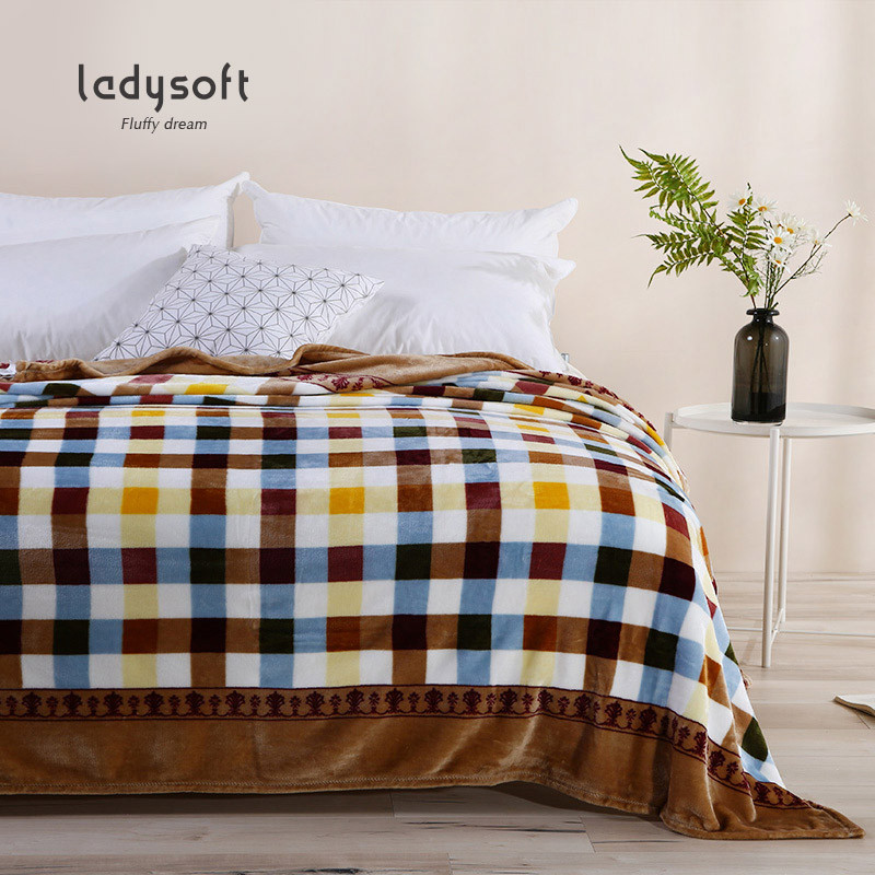 ladysoft御棉堂 法兰绒纯色毛毯双人盖毯午睡毯空调毯春夏盖毯床上用品 2.0*2.3M 格格情调
