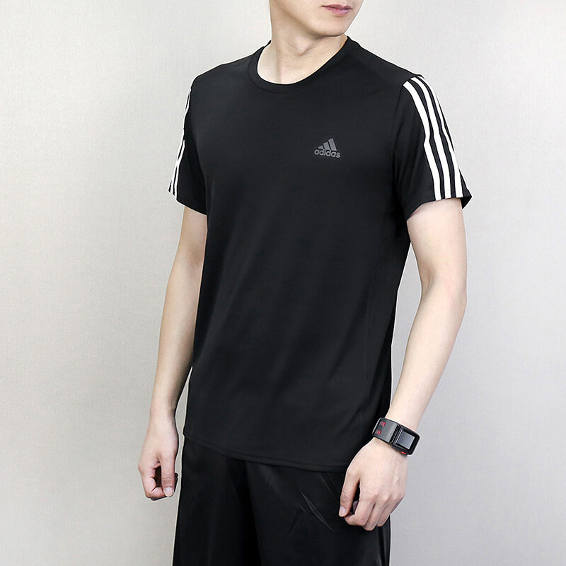 Adidas阿迪达斯男装 2018夏季新款运动休闲舒适透气时尚百搭圆领短袖T恤CG2190 L DM1665