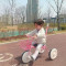 日系风格儿童三轮车宝宝脚踏车小孩自行车无印简约推杆手推童车1-5岁男孩女孩玩具车 粉色+推杆