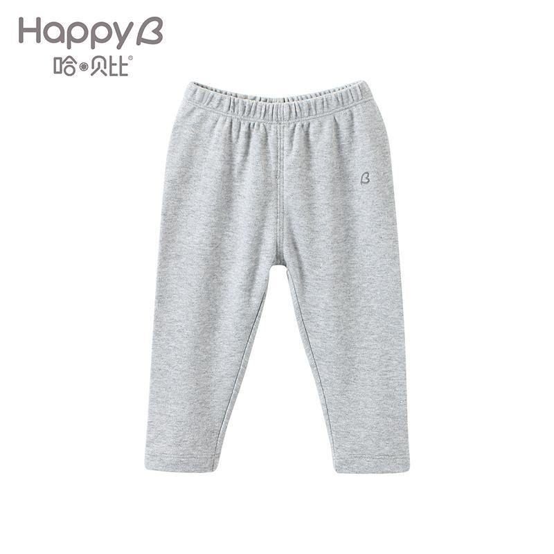 哈贝比（happyB）童装婴儿裤子纯棉男女宝宝春秋打底裤 80(12-18月) 灰色