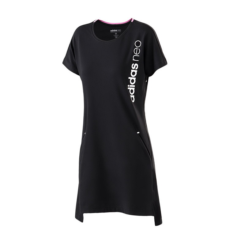 【自营】adidas阿迪达斯NEO女子连衣裙短袖T恤休闲运动服CV6956 XL CV6956黑+祈福淡紫S13