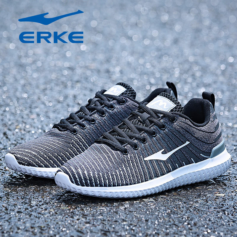 鸿星尔克(ERKE)运动鞋男鞋子轻便跑步鞋男款舒适休闲跑鞋 2127正黑 39码