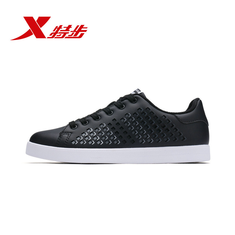 特步(Xtep)2018春夏季男士新款时尚运动鞋减震跑鞋983119119568 黑 40