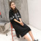 孕妇怀孕衣服夏天宽松孕妇裙夏季新款大码宽松T恤 XXXXXL 黑色