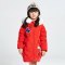 千仞岗2018秋冬新品童装羽绒服带毛领中长款连帽韩版女童装219853 110cm 活力红104